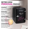 image:imageNostalgia Retro Mini Fridge and Heater  6Can Capacity 12Volt Power Adapter Carry Handle and Display Window  Perfect for Home Office Car or Dorm Room  BlackBlack
