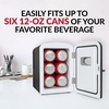 image:imageNostalgia Retro Mini Fridge and Heater  6Can Capacity 12Volt Power Adapter Carry Handle and Display Window  Perfect for Home Office Car or Dorm Room  BlackBlack