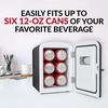 image:imageNostalgia Retro Mini Fridge and Heater  6Can Capacity 12Volt Power Adapter Carry Handle and Display Window  Perfect for Home Office Car or Dorm Room  BlackBlack Dry Erase