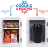 image:imageNostalgia Retro Mini Fridge and Heater  6Can Capacity 12Volt Power Adapter Carry Handle and Display Window  Perfect for Home Office Car or Dorm Room  BlackBlack Dry Erase
