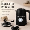 image:imageNostalgia Retro Stainless Steel Electric Tea And Water Kettle 17 Liters AutoShut Off amp BoilDry Protection Water Level Indicator Window AquaBlack
