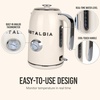 image:imageNostalgia Retro Stainless Steel Electric Tea And Water Kettle 17 Liters AutoShut Off amp BoilDry Protection Water Level Indicator Window AquaCream