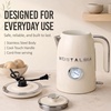 image:imageNostalgia Retro Stainless Steel Electric Tea And Water Kettle 17 Liters AutoShut Off amp BoilDry Protection Water Level Indicator Window AquaCream