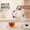 image:imageNostalgia Retro Stainless Steel Electric Tea And Water Kettle 17 Liters AutoShut Off amp BoilDry Protection Water Level Indicator Window AquaCream