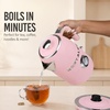 image:imageNostalgia Retro Stainless Steel Electric Tea And Water Kettle 17 Liters AutoShut Off amp BoilDry Protection Water Level Indicator Window AquaPink