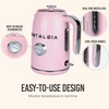 image:imageNostalgia Retro Stainless Steel Electric Tea And Water Kettle 17 Liters AutoShut Off amp BoilDry Protection Water Level Indicator Window AquaPink