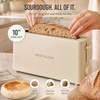 image:imageNostalgia Slim 2Slice Toaster  Wide Slot  SpaceSaving Design  Adjustable Browning Dial  10inch Long Slot Fits 2 Slices of Bread or Bagel Halves  Dropdown Crumb Tray  BlackberryOatmeal