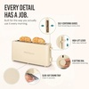 image:imageNostalgia Slim 2Slice Toaster  Wide Slot  SpaceSaving Design  Adjustable Browning Dial  10inch Long Slot Fits 2 Slices of Bread or Bagel Halves  Dropdown Crumb Tray  BlackberryOatmeal
