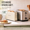 image:imageNostalgia Slim 2Slice Toaster  Wide Slot  SpaceSaving Design  Adjustable Browning Dial  10inch Long Slot Fits 2 Slices of Bread or Bagel Halves  Dropdown Crumb Tray  BlackberryOatmeal