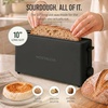 image:imageNostalgia Slim 2Slice Toaster  Wide Slot  SpaceSaving Design  Adjustable Browning Dial  10inch Long Slot Fits 2 Slices of Bread or Bagel Halves  Dropdown Crumb Tray  BlackberryBlack