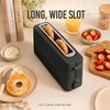 image:imageNostalgia Slim 2Slice Toaster  Wide Slot  SpaceSaving Design  Adjustable Browning Dial  10inch Long Slot Fits 2 Slices of Bread or Bagel Halves  Dropdown Crumb Tray  BlackberryBlack