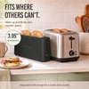 image:imageNostalgia Slim 2Slice Toaster  Wide Slot  SpaceSaving Design  Adjustable Browning Dial  10inch Long Slot Fits 2 Slices of Bread or Bagel Halves  Dropdown Crumb Tray  BlackberryBlack