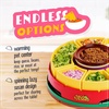 image:imageNostalgia Taco Tuesday Heated Lazy Susan Taco Bar Serving Set for a Party with 4 Tortilla Holders Fondue Pot for Burritos Nachos and Fajitas  20 Oz  RedLazy Susan Red