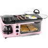 image:imageNostalgia 3in1 Breakfast Station  Includes Coffee Maker NonStick Griddle and 4Slice Toaster Oven  Versatile Breakfast Maker with Timer  AquaPink
