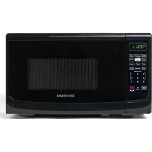 image:imageFarberware 07 Cu Ft Countertop Microwave Oven  700 Watts Power Auto Cook Settings Defrost Easy Clean and Child Safety Lock  BlackBlack