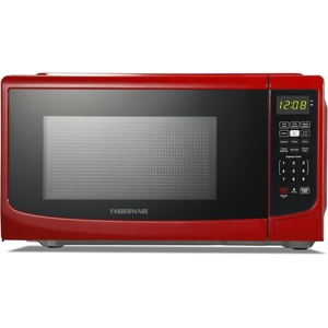image:imageFarberware 07 Cu Ft Countertop Microwave Oven  700 Watts Power Auto Cook Settings Defrost Easy Clean and Child Safety Lock  BlackRed
