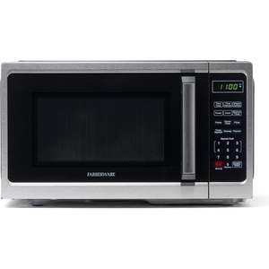 image:imageFarberware 11 Cu Ft Countertop Microwave Oven  1000 Watts Power Auto Cook Settings Defrost Easy Clean and Child Safety Lock  Stainless and BlackStainless