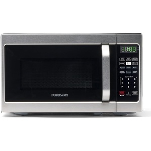 image:imageFarberware 11 Cu Ft Countertop Microwave Oven  1000 Watts Power Auto Cook Settings Defrost Easy Clean and Child Safety Lock  Stainless and BlackStainless Steel