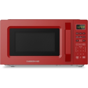 image:imageFarberware 13 Cu Ft Countertop Microwave Oven  1100 Watts Power Auto Cook Settings Defrost Easy Clean and Child Safety Lock  StainlessRed