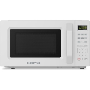 image:imageFarberware 13 Cu Ft Countertop Microwave Oven  1100 Watts Power Auto Cook Settings Defrost Easy Clean and Child Safety Lock  StainlessWhite