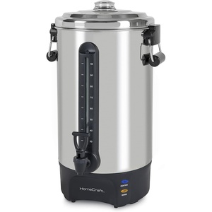 image:imageHomecraft 100Cup Coffee Urn and Hot Beverage Dispenser with Dripless Faucet QuickBrewing Stainless Steel100 Cup