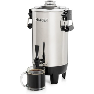 image:imageHomecraft 100Cup Coffee Urn and Hot Beverage Dispenser with Dripless Faucet QuickBrewing Stainless Steel30 Cup
