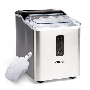 image:imageIgloo Automatic Ice Maker Self Cleaning Countertop Size 26 Pounds in 24 Hours 9 Large or Small Ice Cubes in 7 Minutes LED Control Panel Scoop Included Perfect for Water Bottles Mixed DrinksStainless Steel