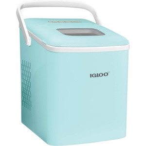 image:imageIgloo Portable Ice Maker with Scoop  Ice Maker with LED Control Panel amp 15 Quart Water Tank  Stainless Ice Cube Maker Produces 26 Lbs of Ice in 24 Hours with 9 Large or Small Cubes in 7 MinutesAqua Original