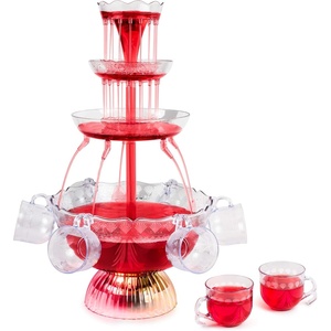 image:imageNostalgia 3Tier Party Fountain Holds 15 Gallons LED Lighted Base Includes 8 Reusable Cups 15 Gallon ClearDeluxe Party Fountain