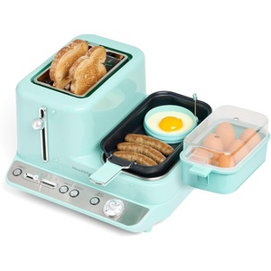 image:imageNostalgia 3in1 Breakfast Station  Includes Coffee Maker NonStick Griddle and 4Slice Toaster Oven  Versatile Breakfast Maker with Timer  AquaAqua