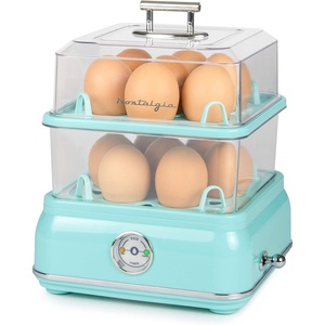 image:imageNostalgia CLEC14AQ Retro Premium 14 Capacity Electric Large HardBoiled Egg Cooker Poached Scrambled Omelets Whites Sandwiches for Keto amp LowCarb Diets Aqua14Egg