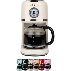 image:imageNostalgia Classic Retro 10 Cup Coffee Maker  OneTouch Drip Brew Reusable Filter  AntiDrip Auto Shutoff amp Time Display  Dishwasher Safe 50 oz Carafe  AquaCream
