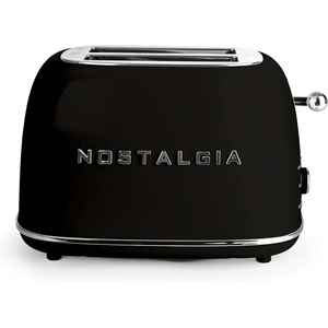 image:imageNostalgia Classic Retro 2Slice Toaster Vintage Design Enamel Coated Steel Body Wide Slots for all Breads Crumb Tray Cord Storage DefrostCancel and Bagel Function amp 6 Toasting Levels AquaBlack