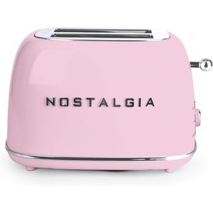 image:imageNostalgia Classic Retro 2Slice Toaster Vintage Design Enamel Coated Steel Body Wide Slots for all Breads Crumb Tray Cord Storage DefrostCancel and Bagel Function amp 6 Toasting Levels AquaPink
