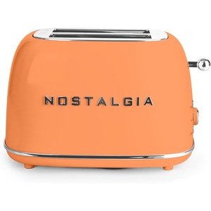 image:imageNostalgia Classic Retro 2Slice Toaster Vintage Design Enamel Coated Steel Body Wide Slots for all Breads Crumb Tray Cord Storage DefrostCancel and Bagel Function amp 6 Toasting Levels AquaOrange