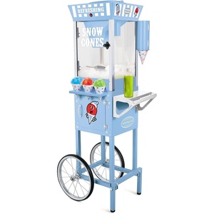 image:imageNostalgia CocaCola 48Inch Tall Snow Cone Cart Makes 72 Icy Treats Includes Metal Scoop Storage Compartment Wheels For Easy Mobility  Coke RedBlue