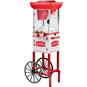 image:imageNostalgia CocaCola 48Inch Tall Snow Cone Cart Makes 72 Icy Treats Includes Metal Scoop Storage Compartment Wheels For Easy Mobility  Coke RedCoke