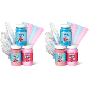 image:imageNostalgia Cotton Candy Variety Kit  3 Flossing Sugar Flavors Pink Vanilla Blue Raspberry Strawberry  7oz Bottles 4 Reusable Cones 10 Clear Bags with Twist Ties  Party Supplies329 cm H x 191 cm W x 74 cm L Pack of 2