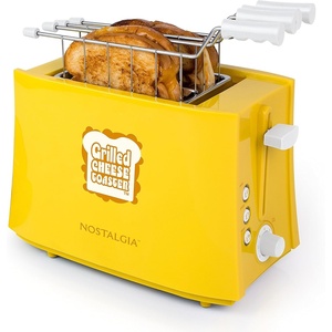 image:imageNostalgia Deluxe Grilled Cheese Sandwich Toaster with EasyClean Toasting Baskets  Adjustable Toasting Dial and Extra Wide Slots  YellowOriginal