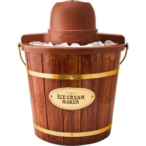 image:imageNostalgia Electric Ice Cream Maker With 4 Qt Capacity Old Fashioned Ice Cream Machine Makes Frozen Yogurt or Gelato in Minutes Vintage Wooden Style Ice Cream Maker with Aluminum Canister Light WoodDark Wood Original