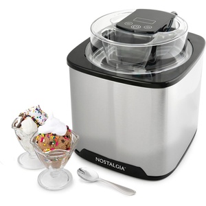image:imageNostalgia Electric Ice Cream Maker with 2Qt Double Insulated Gel Canister amp Stainless Steel Base  Makes Sorbet Soft Serve and Frozen Yogurt  AquaStainless Steel