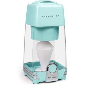 image:imageNostalgia Electric Shaved Ice and Snow Cone Maker Reusable Cone and 2 Ice Molds Included Personal Size Retro Style AquaAqua