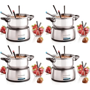 image:imageNostalgia FPS200 6Cup Stainless Steel Electric Fondue Pot with Temperature Control 6 ColorCoded Forks and Removable Pot  Perfect for Chocolate Caramel Cheese Sauces and MoreStainless