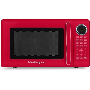 image:imageNostalgia Modern Retro Compact Countertop Microwave Oven  07 Cu Ft  700Watts with LED Digital Display  Child Lock  Easy Clean Interior  LavenderRed