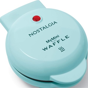 image:imageNostalgia MyMini Personal Electric Waffle Maker 5Inch Cooking Surface Hash browns French Toast Grilled Cheese Quesadilla Brownies Cookies AquaAqua Original