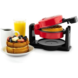 image:imageNostalgia MyMini Personal Electric Waffle Maker 5Inch Cooking Surface Hash browns French Toast Grilled Cheese Quesadilla Brownies Cookies AquaFlip Red