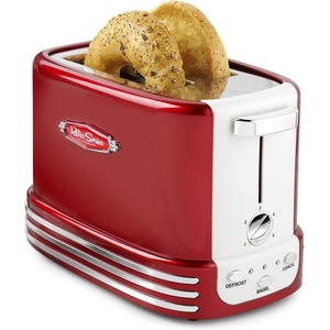 image:imageNostalgia New and Improved Wide 2Slice Toaster Perfect For Bread English Muffins Bagels 5 Browning Levels With Crumb Tray amp Cord Storage AquaRed