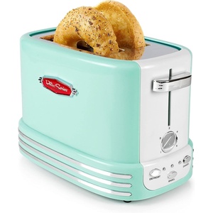 image:imageNostalgia New and Improved Wide 2Slice Toaster Perfect For Bread English Muffins Bagels 5 Browning Levels With Crumb Tray amp Cord Storage AquaTurqoise
