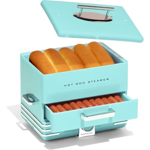 image:imageNostalgia Oscar Mayer DinerStyle Hot Dog Steamer and Bun Warmer 8 Hot Dog and 4 Bun Capacity Steam Bratwursts Sausages Vegetables Fish Dumplings YellowAqua Steamer