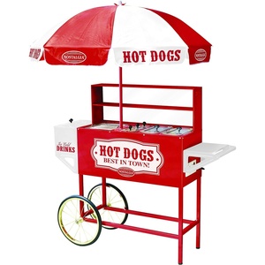 image:imageNostalgia Oscar Mayer Hot Dog Ferris Wheel  Retro Style Hot Dog Roller Cart Toaster  Classic 6Piece Grill Machine with Bun Warmer Push Handle Wheels Transparent Housing Storage CompartmentRed